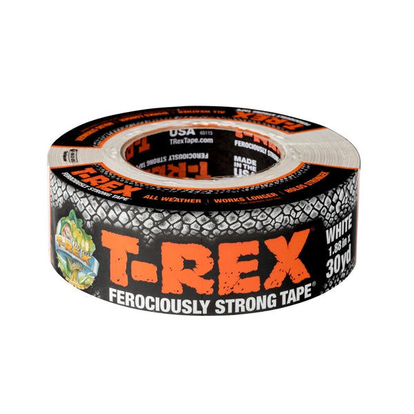 T-REX 241534 Ferociously Strong Repair Duct Tape, White, 1.88" x 30 Yd