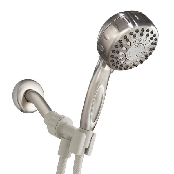 Waterpik TRS-559E PowerSpray Plus 5 settings Showerhead, Brushed Nickel