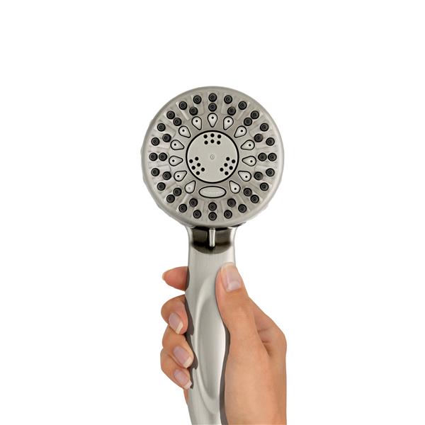Waterpik TRS-559E PowerSpray Plus 5 settings Showerhead, Brushed Nickel