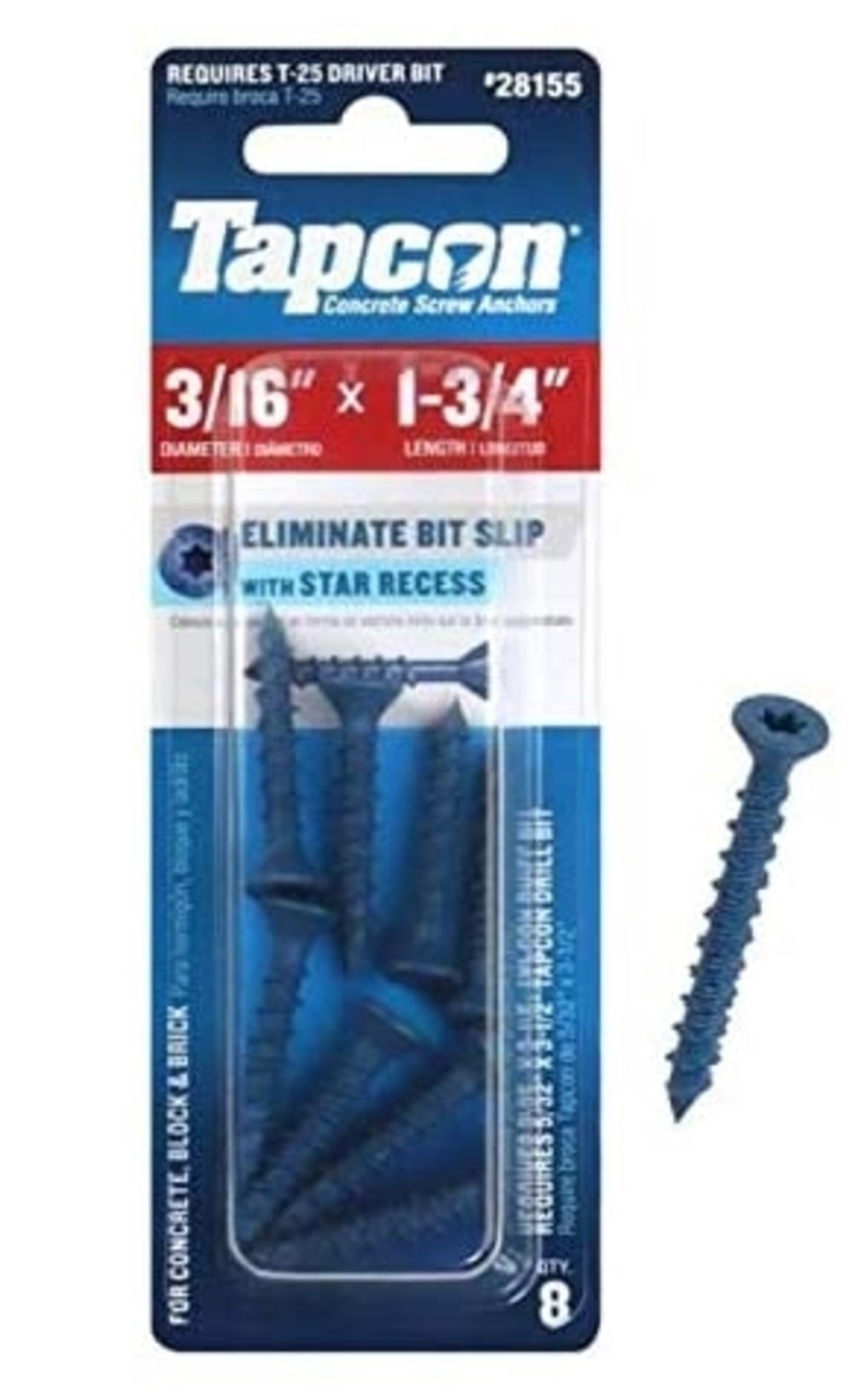Tapcon 28155 Star Drive Concrete Anchors