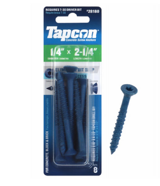 Tapcon 28180 Steel Star Drive Concrete Anchors, 8 Pack