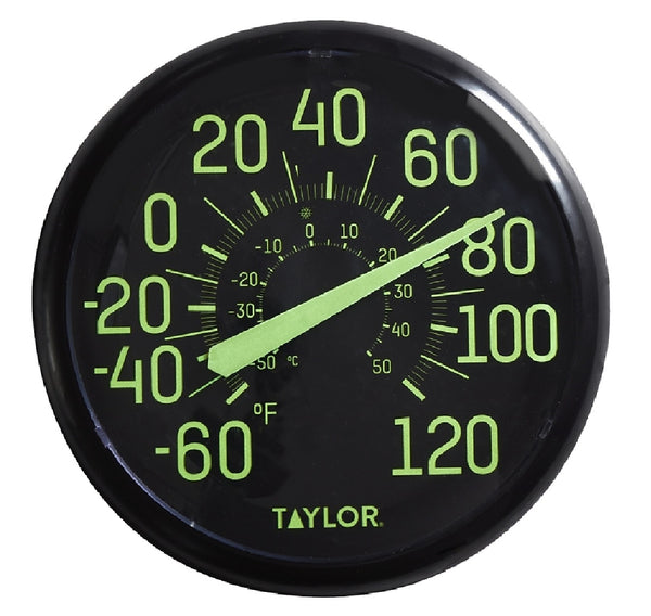 Taylor 5267459 Glow In The Dark Thermometer, 13.39 Inch W x 1.38 Inch D