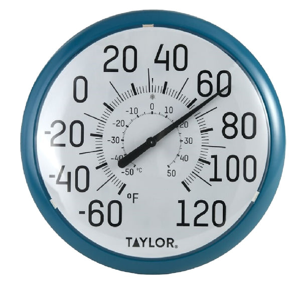 Taylor 6700TE Big & Bold Thermometer, Teal Bezel, 13.25 Inch
