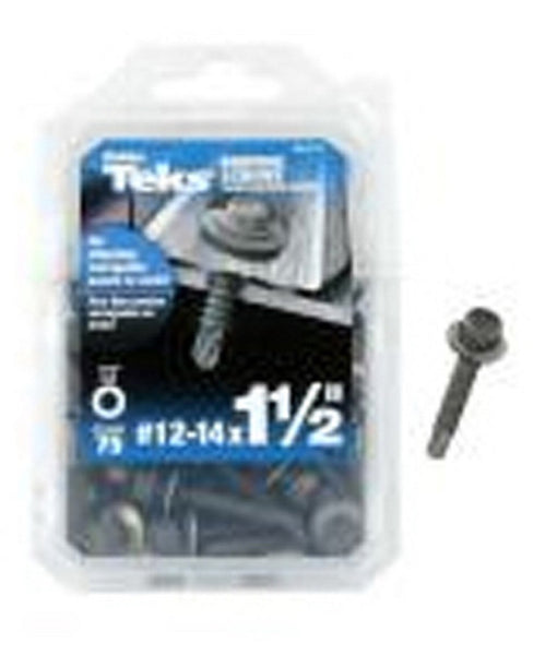 Teks 21419 Hex Washer Head Drill Point Roofing Screws, 75 Pack
