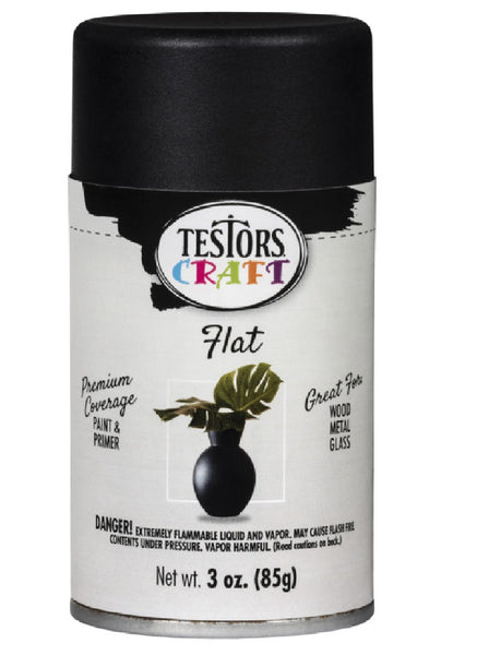 Testor 353609 Craft Paint Aerosol Can, Black, 3 Ounce