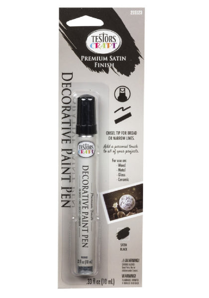 Testors 215123 Decorative Paint Pen, Satin Black