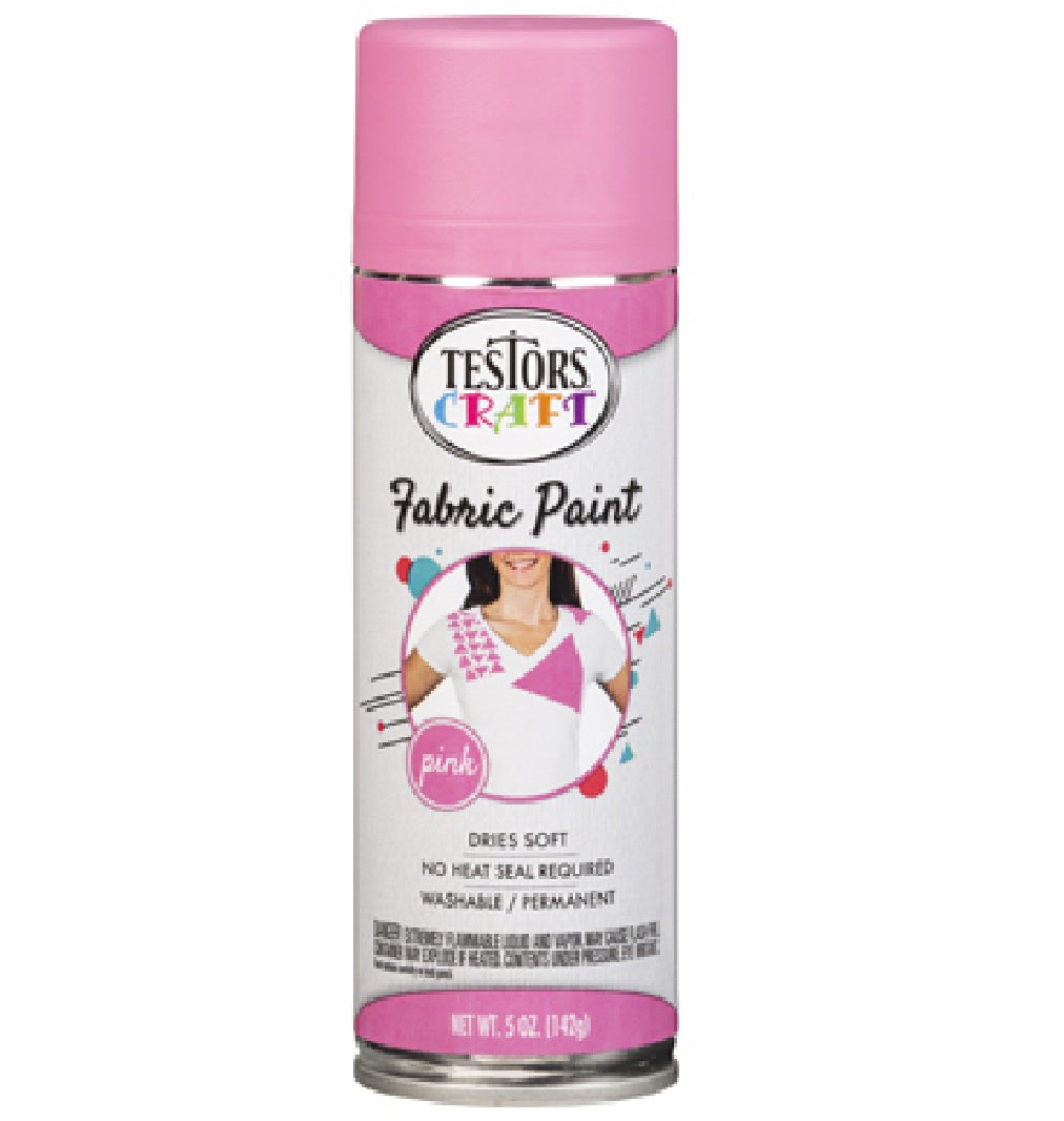 Testors 344362 Fabric Spray Paint, Pink, 5 Oz