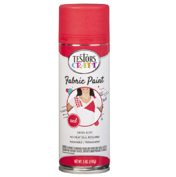 Testors 344360 Fabric Spray Paint, Red, 5 Oz