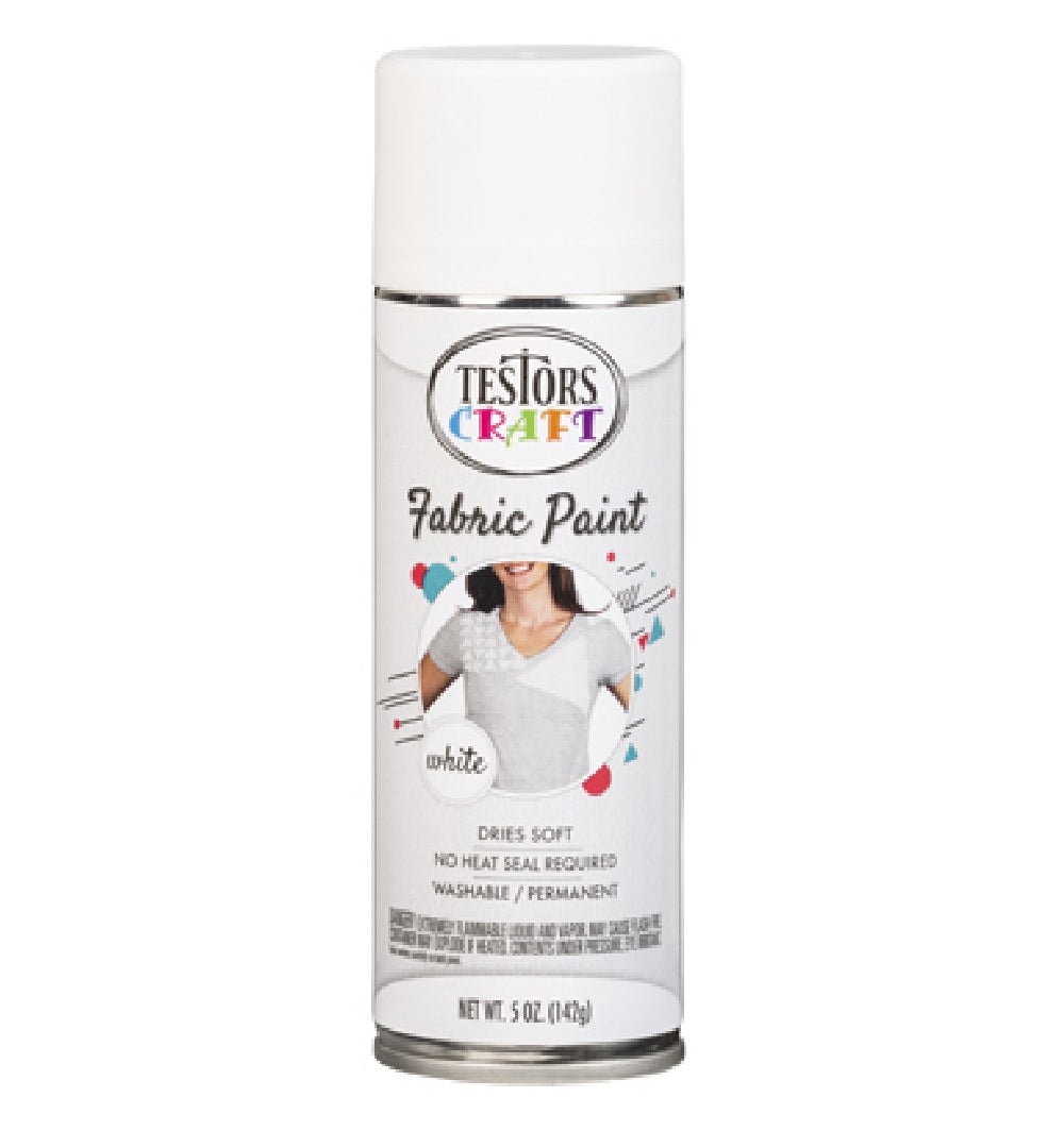 Testors 344361 Fabric Spray Paint, White, 5 Oz