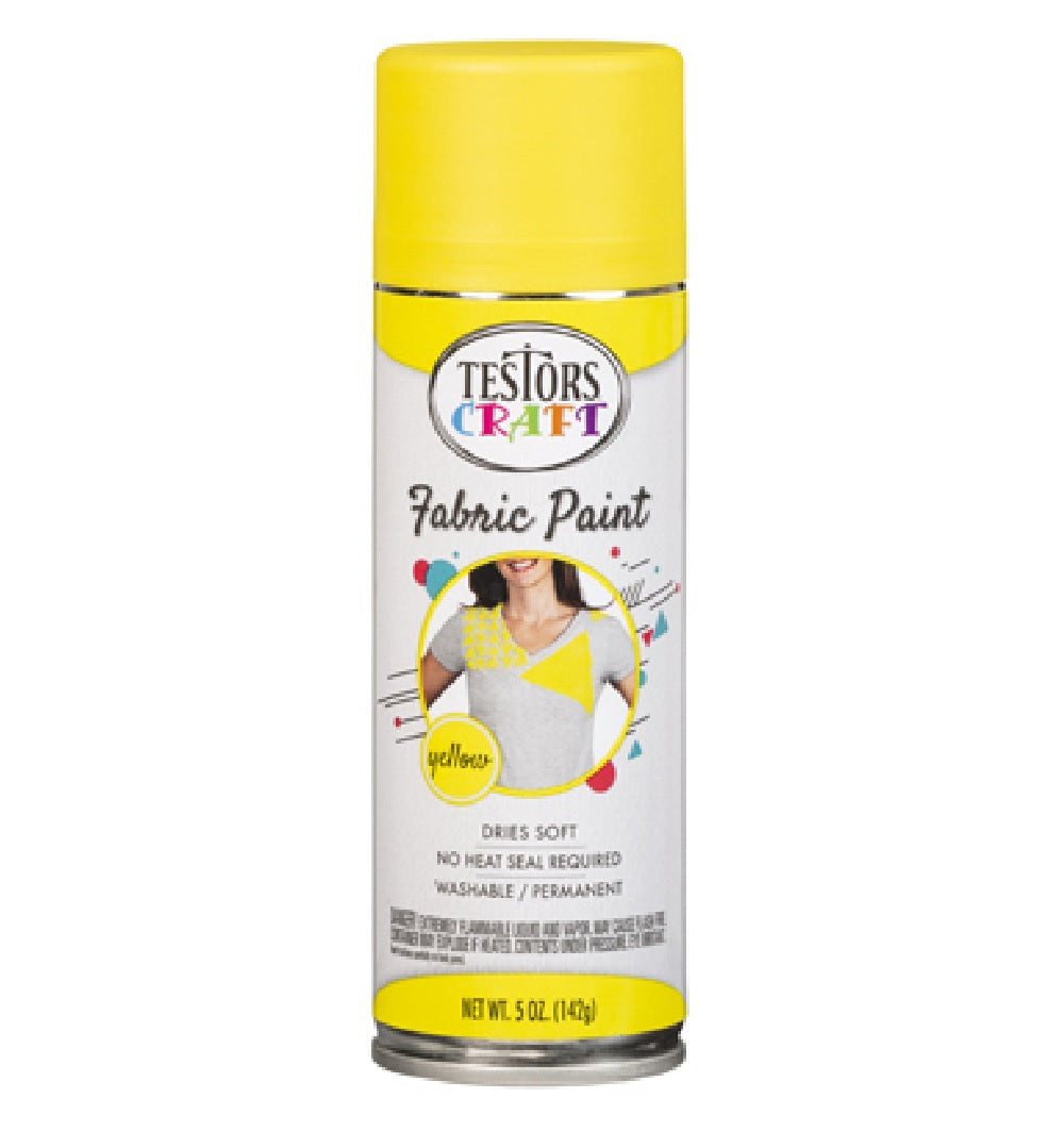 Testors 344361 Fabric Spray Paint, Yellow, 5 Oz
