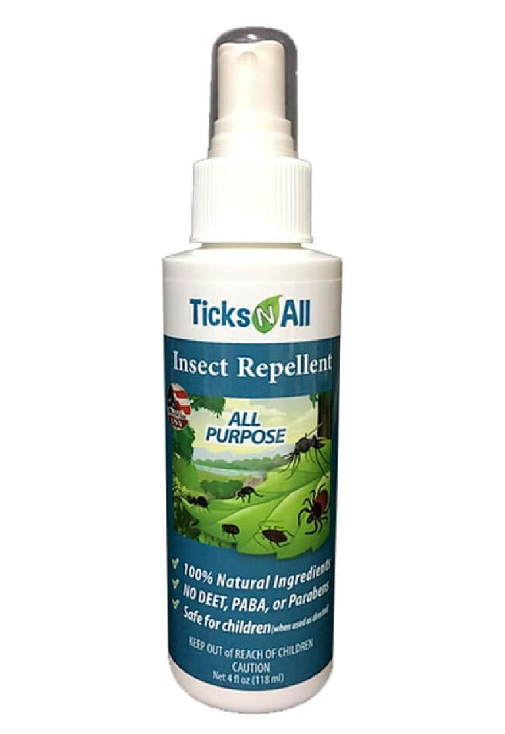 Ticks-N-All KM100 All Natural Insect Repellent, 4 Ounce