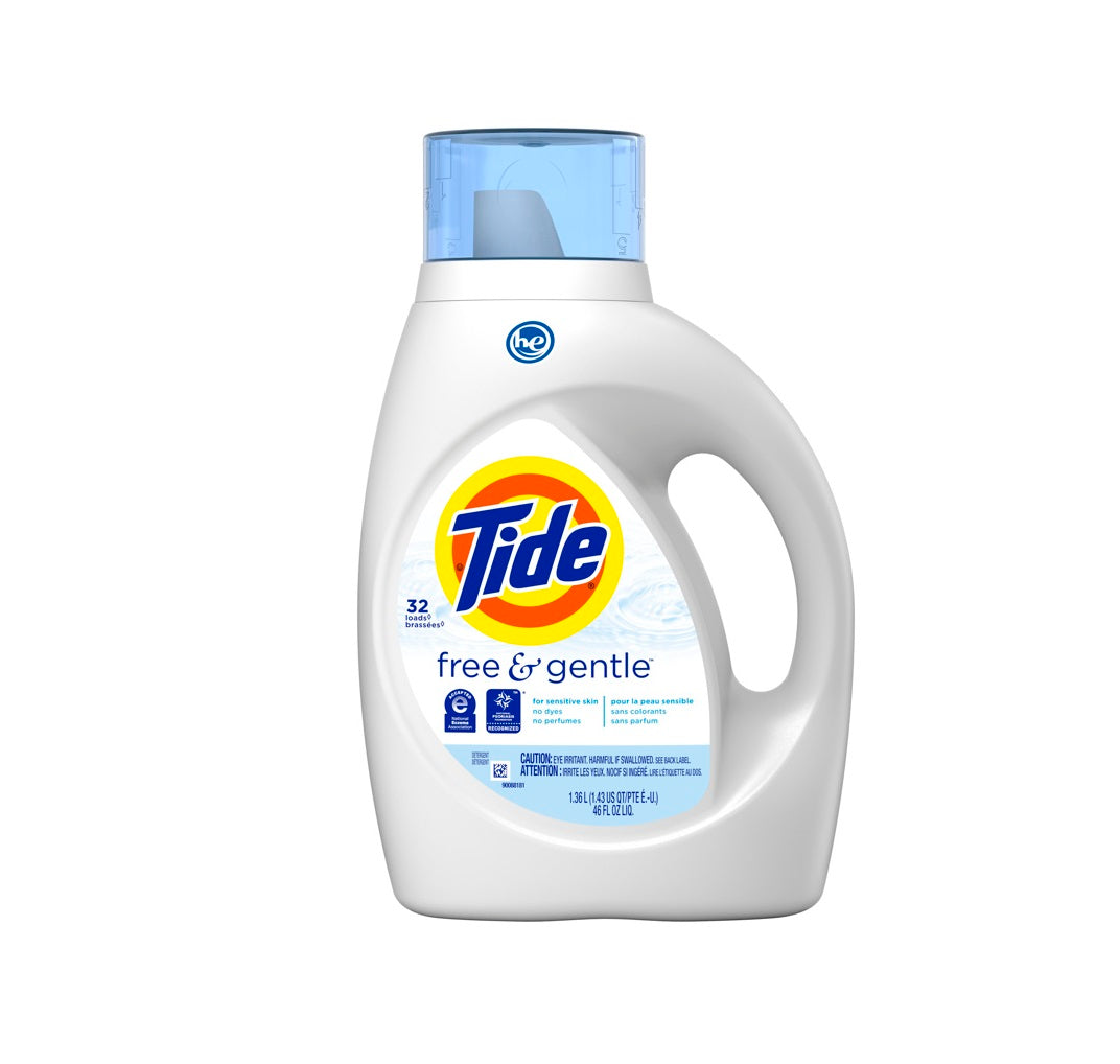 Tide 41825 Free & Gentle Laundry Detergent, 46 Oz