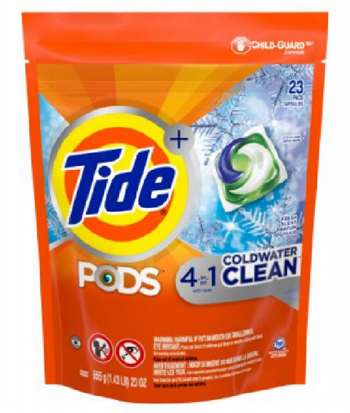 Tide 92468 Pods Coldwater Laundry Detergent Pacs, 23 Count