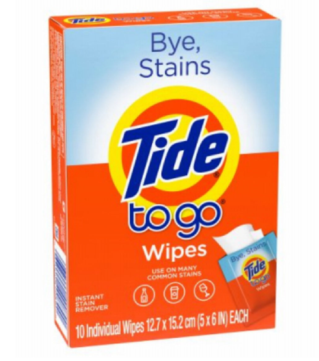 Tide 49089 To Go Instant Stain Remover Wipes, 10 Count