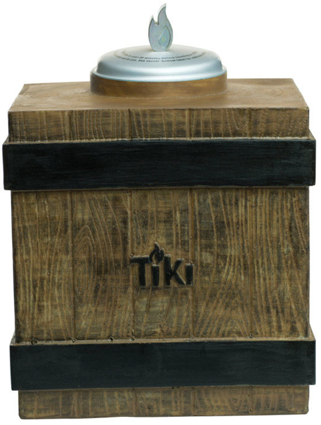 Tiki 1117035 Clean Burn Fire Crate Resin Table Torch, Brown