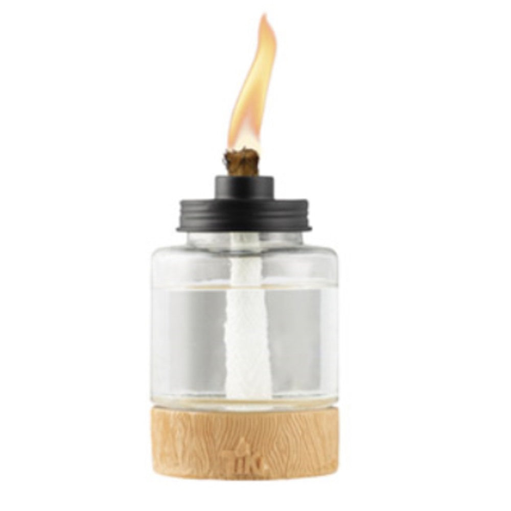 Tiki 1121083 Wooden Glass Table Top Torch, 6.5 Inch
