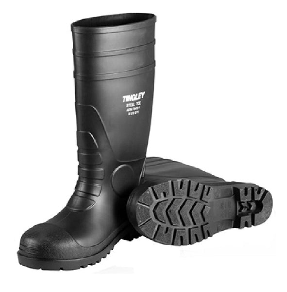Tingley 31151-11 Plain Toe PVC Sock Boots, Size 11, Black