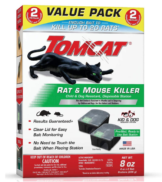 Tomcat 4388404 Disposable Rat & Mouse Bait Station Value Pack, 4 Oz