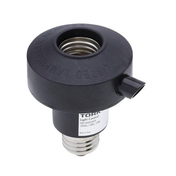Tork RKPS201BK Floodlight Photocontrol Socket Adapter, 150/75 Watts, 120 Volt