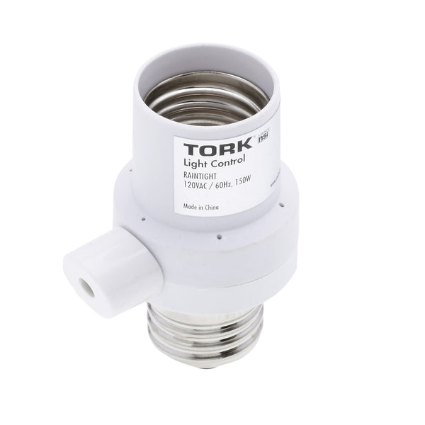 Tork RKPS102WH Photocontrol Socket Adapter, 150/75 Watts, 120 Volt