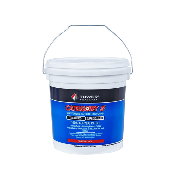 Tower Sealants TS-00083 CATEGORY 5 Brush-Grade Textured Patch, White, 1 Gallon