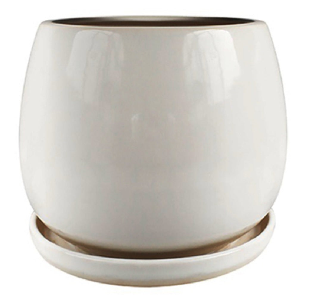 Trendspot CR10975-08W Brooks Artisan Pot, Cream White, 8 inch