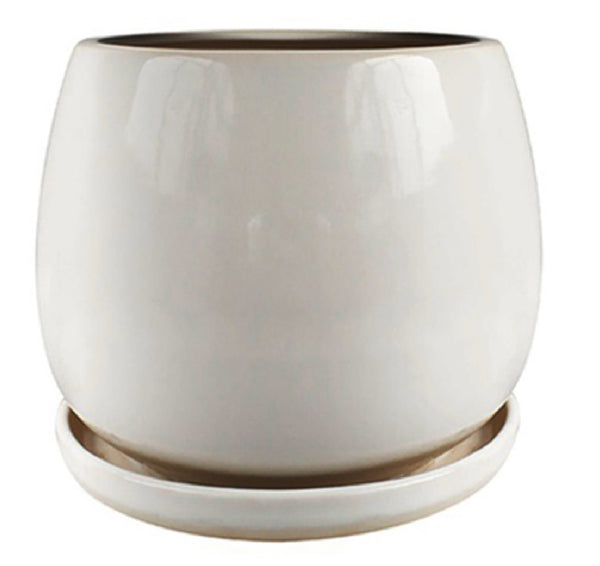 Trendspot CR10975-08W Brooks Artisan Pot, Cream White, 8 inch