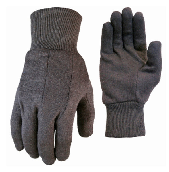 True Grip 9126-26 All Purpose Jersey Gloves, Brown, Medium