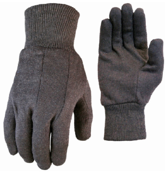 True Grip 91273-09 Cotton Jersey Glove, Brown, Large