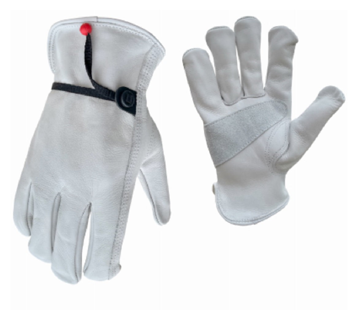 True Grip 98451-26 Grain Cowhide Ball & Tape Wrist Gloves, Medium