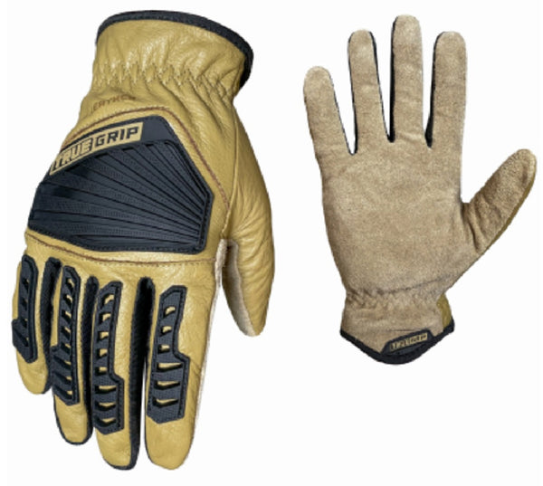 True Grip 98872-23 Leather Hybrid Impact Gloves, Large