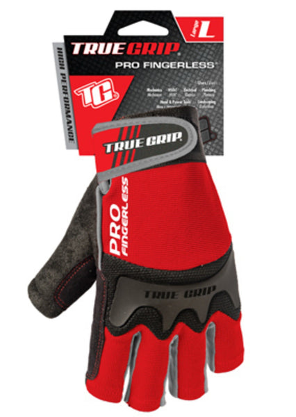 True Grip 98677-23 Pro Fingerless Gloves, Large