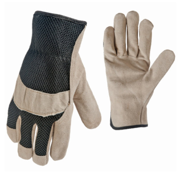 True Grip 99142-26 Suede Cowhide Leather Palm Work Gloves, Medium