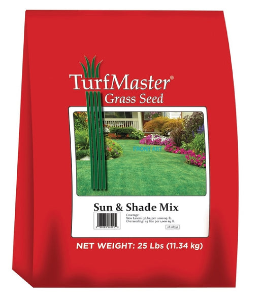 TurfMaster 28-54510 Sun & Shade Mix Grass Seed, 25 Lbs