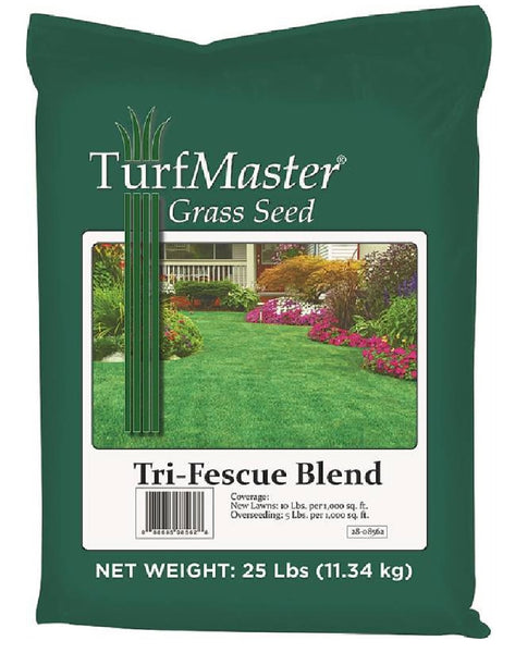 TurfMaster 28-54612 Tri-Fescue Blend Grass Seed, 25 LB