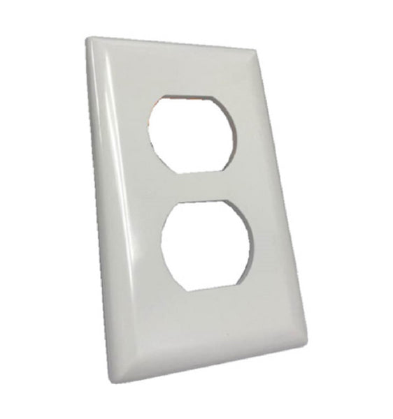 Us Hardware E-163C Electric Receptacle Gang Plate, White