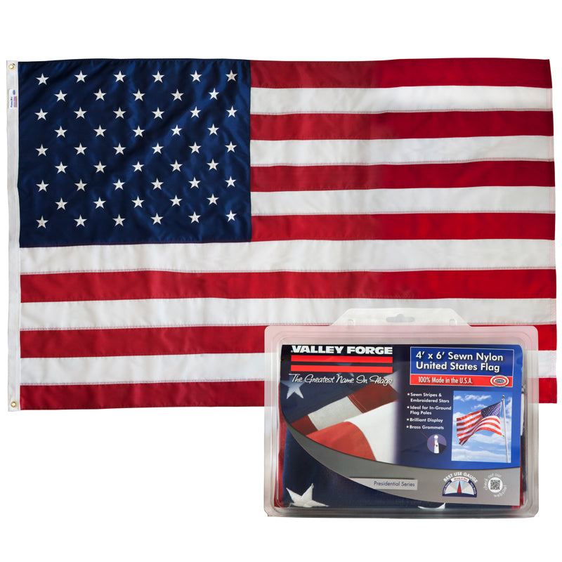 Valley Forge US4PN Nylon U.S. Flag, 48 in x 72 in