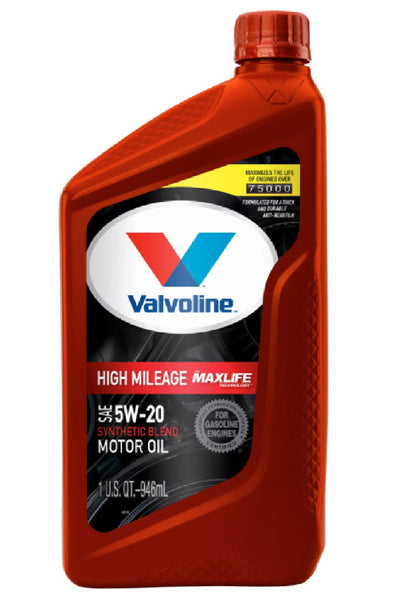 Valvoline 609506 5W-20 Synthetic High Mileage Blend Motor Oil, 1 Quart