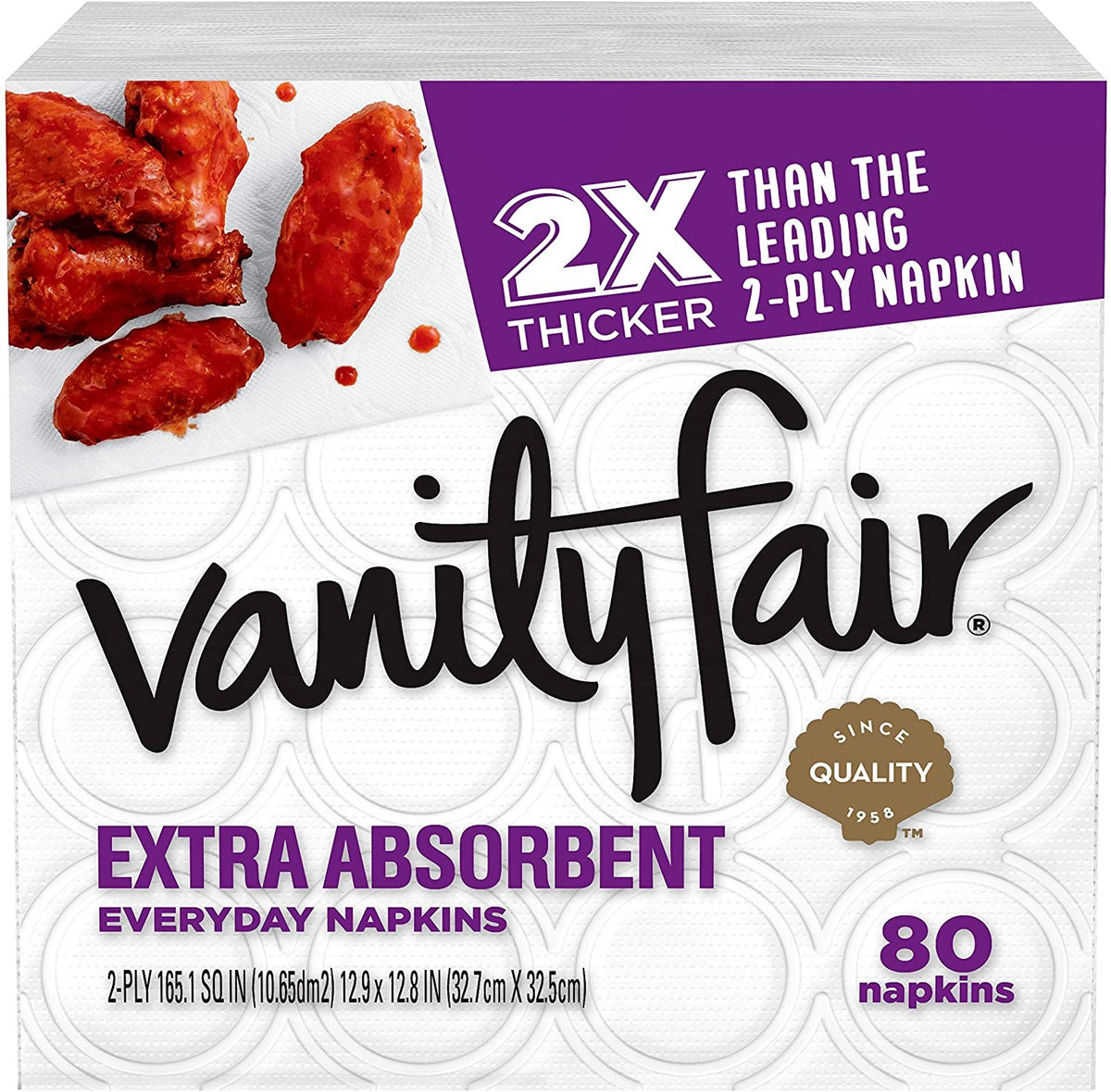Vanity Fair 35236 Extra Absorbent Napkins, White