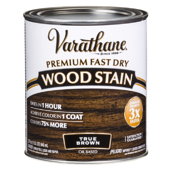 Varathane 333661 Premium Fast Dry Wood Stain, True Brown, 1 Quart