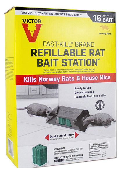 Victor M930 Fast-Kill Refillable Mouse Bait Station, 8 Blocks