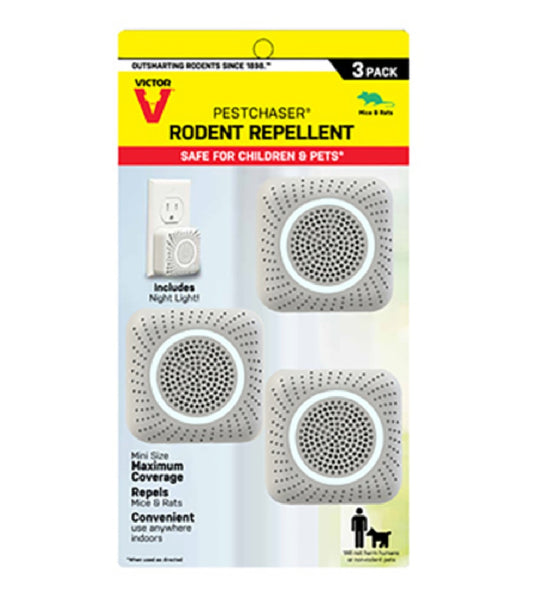 Victor M753K Pestchaser Rodent Repellent with Nightlight, White