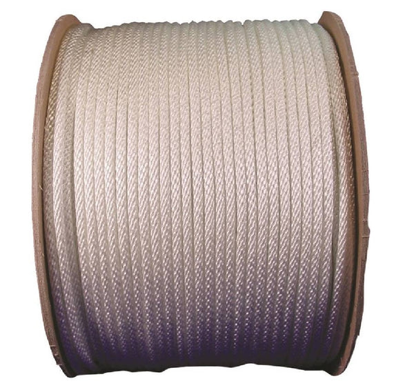 Wellington 5220844/10128 Braided Nylon Rope, 1/4 Inch X 500 Feet, White