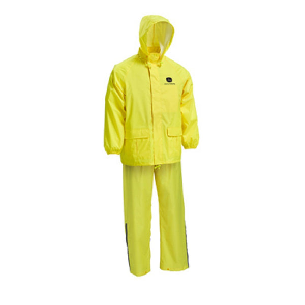 West Chester JD44510/L John Deere Rain Suit, Safety Yellow, Large, 2 Piece