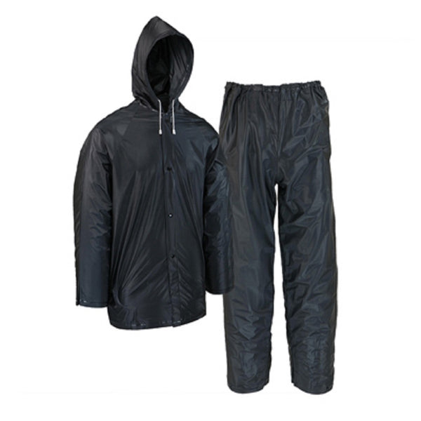 West Chester 44120/L PVC Rain Suit, Black, Large, 2 Piece