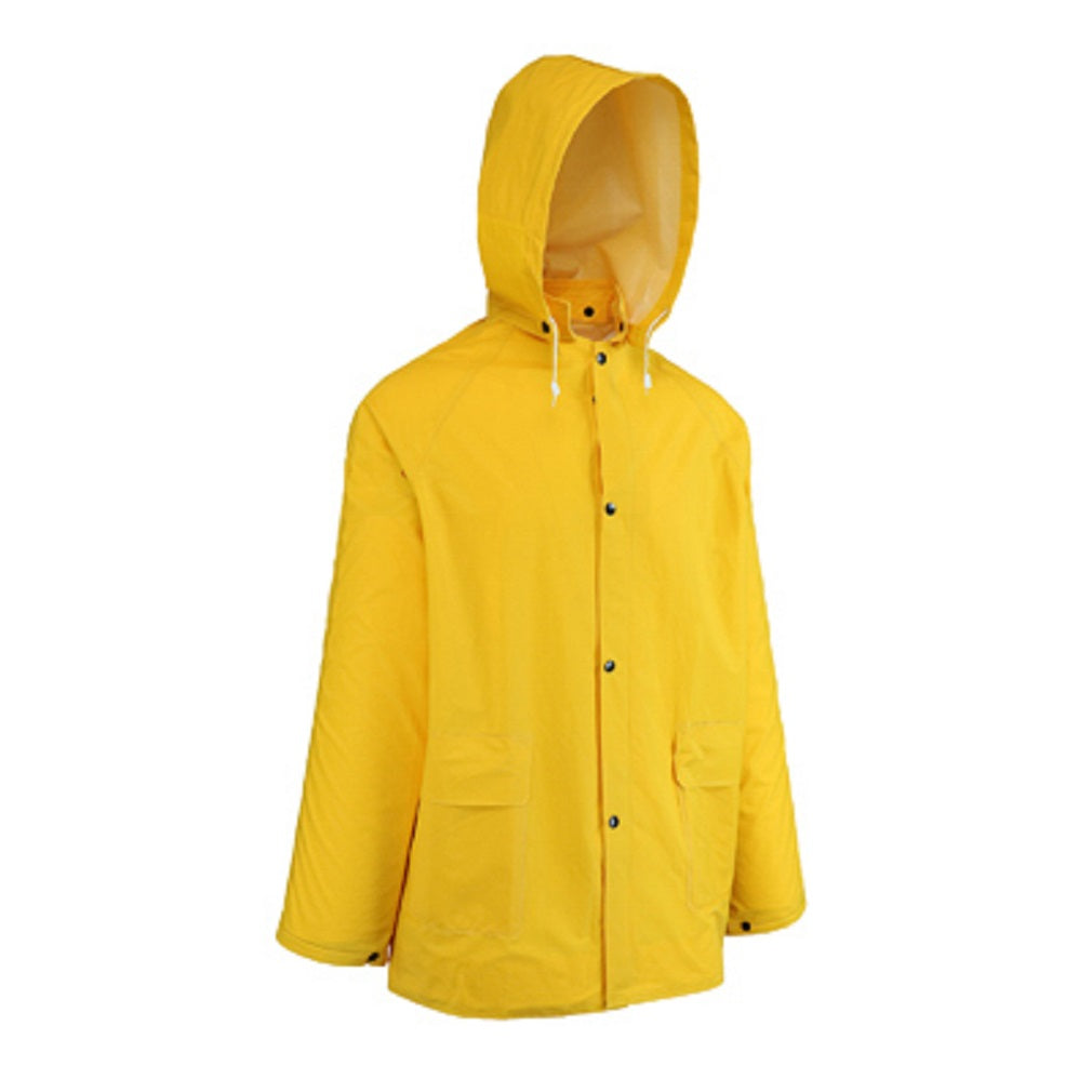 West Chester 44036/L Rain Coat With Hood, Yellow, Large, 2 Piece