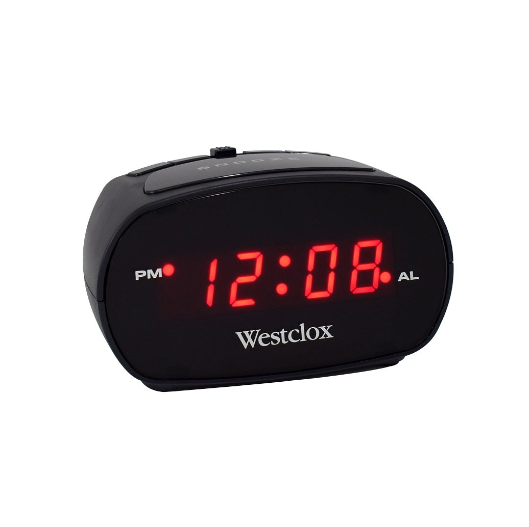 Westclox 71043 Alarm Clock, LED Display, Black Case