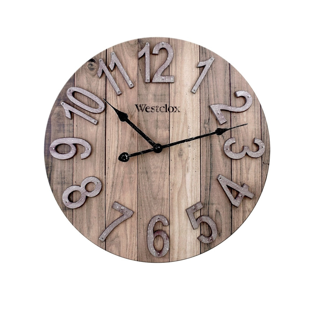 Westclox 38070 Analog Wall Clock, Brown Frame