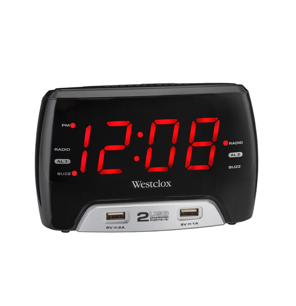 Westclox 80227WM Alarm Clock Radio, LED Display, 20 -Station