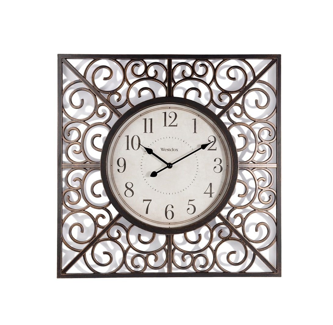 Westclox 33163 Wall Clock with Swirl, Square